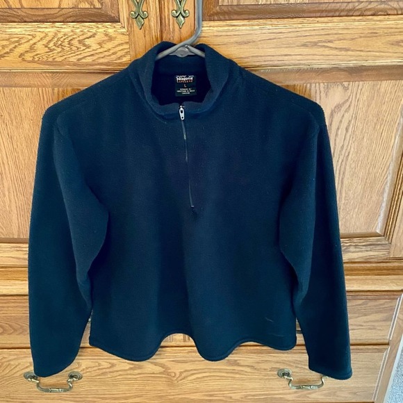 Patagonia Capilene Black Fleece Long Sleeve Pullover Womens Large 1/4 Zip Front - Picture 6 of 13